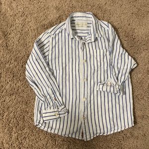 Zara boys size 8 blue and white stripe shirt